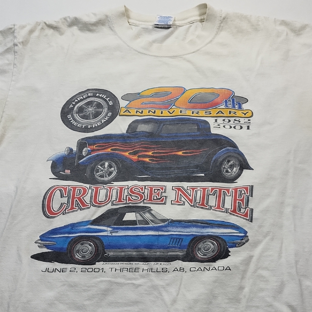 Gildan Cruise Nite T-Shirt Car Graphics Size XL